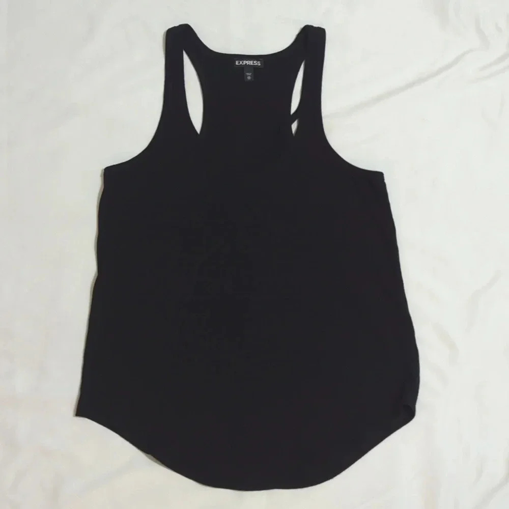 Express Round Hem Tank Top, Color Black Size XS/TP